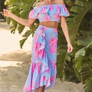Lilly Pulitzer Larissa Maxi Set in Rum Swizzle Blue Peri